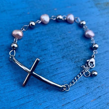 Load image into Gallery viewer, Brad&#39;s Deal Cross Bracelet, Silver Sideways - Blessed Be Boutique