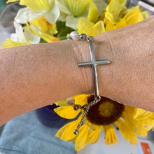 Load image into Gallery viewer, Brad&#39;s Deal Cross Bracelet, Silver Sideways - Blessed Be Boutique
