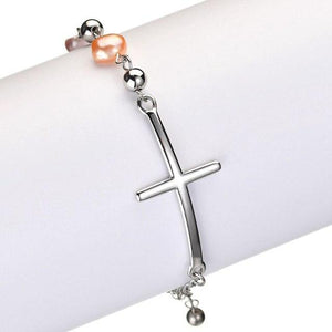 Brad's Deal Cross Bracelet, Silver Sideways - Blessed Be Boutique