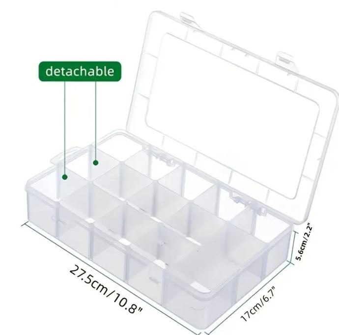 Clear Storage Box with Adjustable Dividers – Blessed Be Boutique, Box  Dividers 