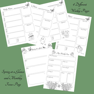 Hello Spring Coloring Planner - Blessed Be Boutique