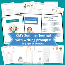 Load image into Gallery viewer, Kid's Summer Journal with Writing Prompts - Blessed Be Boutique