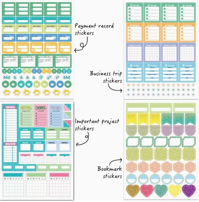 Planner Sticker Sheets - Daily, Weekly, Monthly