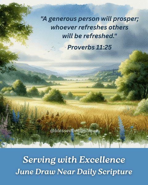 A generous person will prosper" ~Proverbs 11:25
