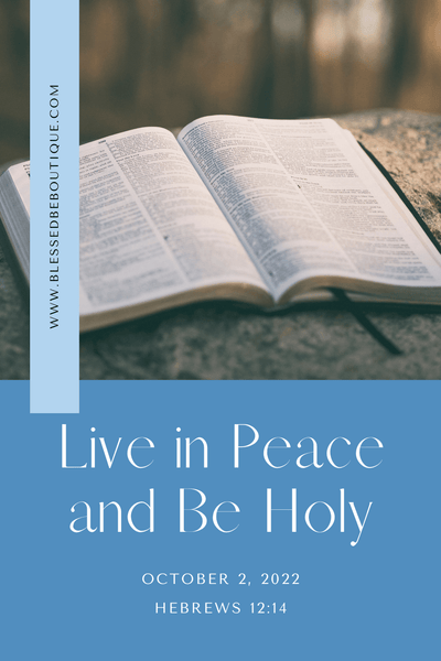 Live in Peace and Be Holy
