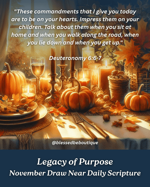 “These commandments that I give you today are to be on your hearts." ~Deuteronomy 6:6-7