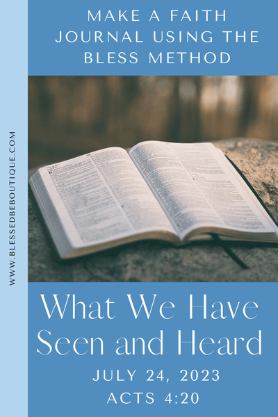 What We Have Seen and Heard