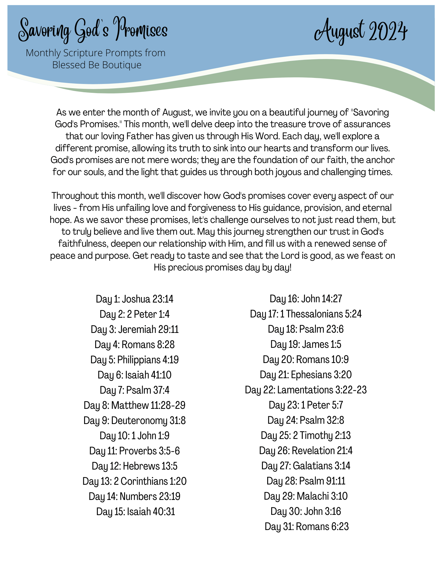 2024 August Scripture Journaling Prompts Digital Download – Blessed Be ...