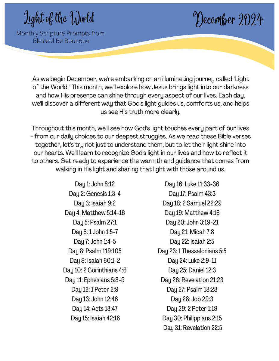 2024 December Scripture Journaling Prompts Digital Download – Blessed ...