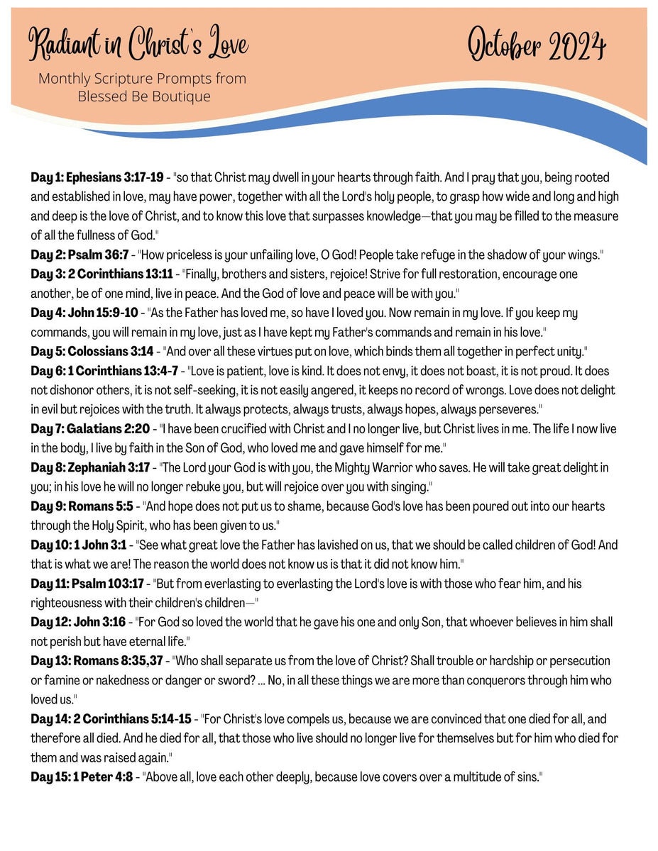 2024 October Scripture Journaling Prompts Digital Download – Blessed Be ...