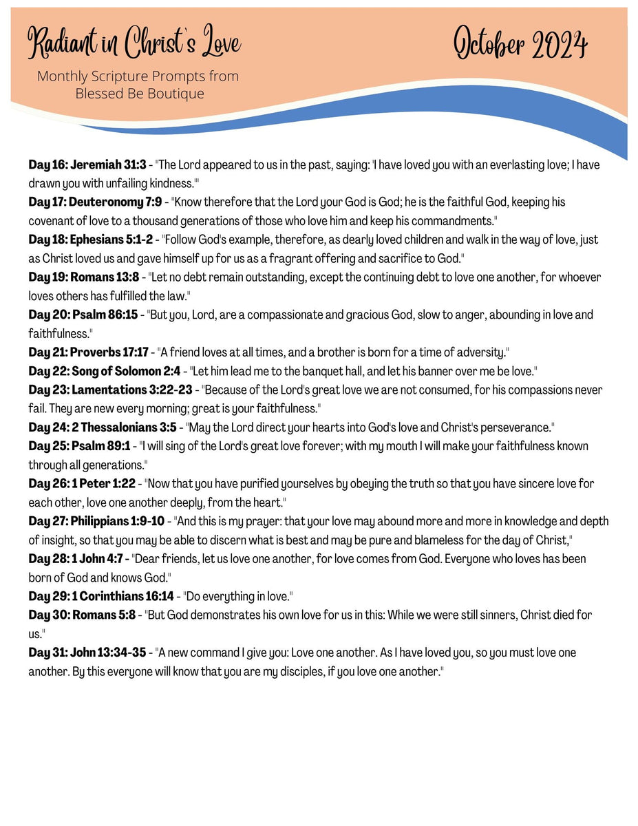 2024 October Scripture Journaling Prompts Digital Download – Blessed Be ...