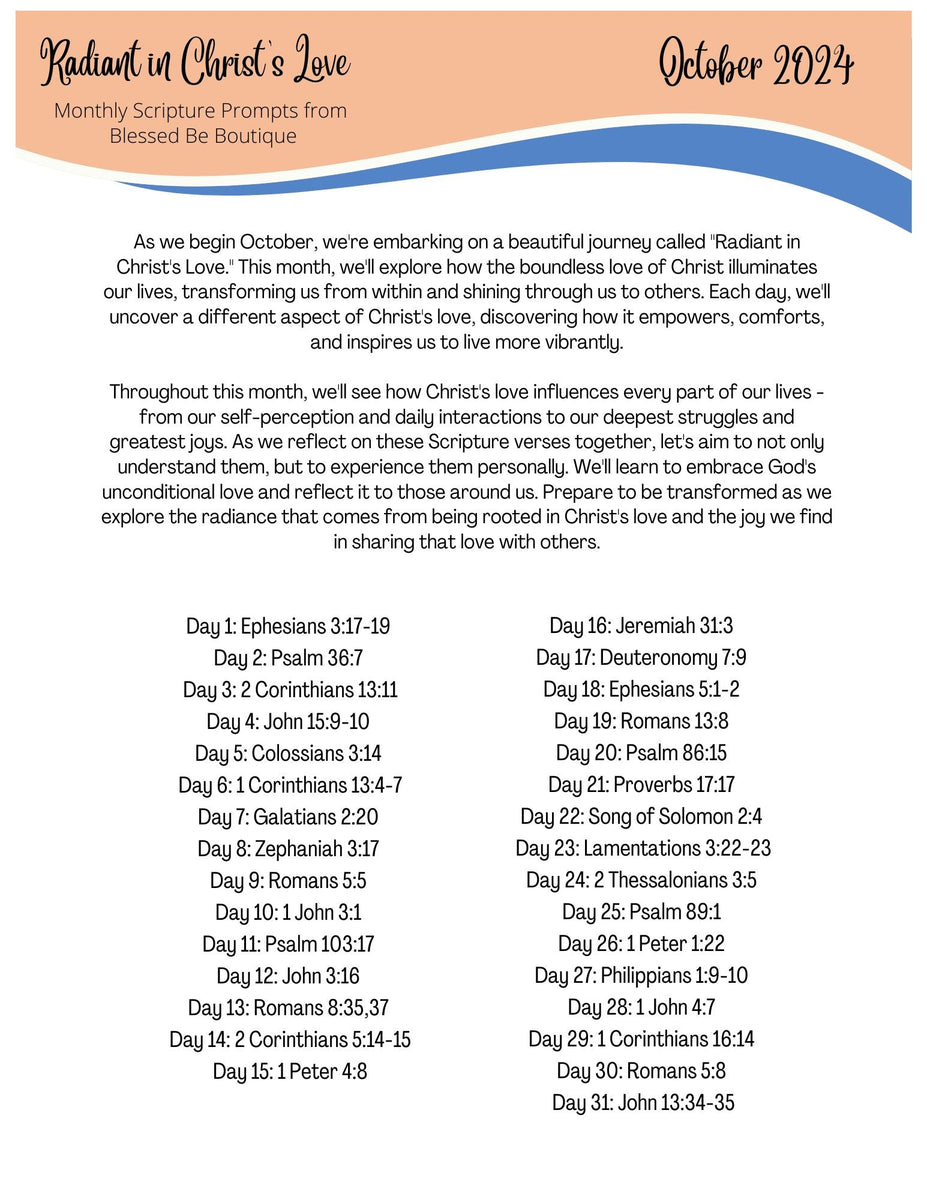 2024 October Scripture Journaling Prompts Digital Download β Blessed Be ...