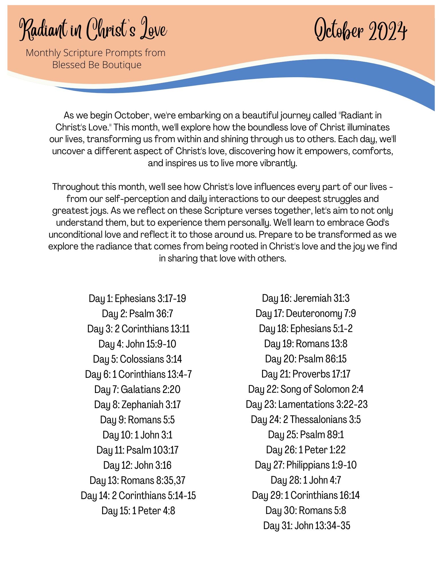 2024 October Scripture Journaling Prompts - Mailed Copies – Blessed Be ...