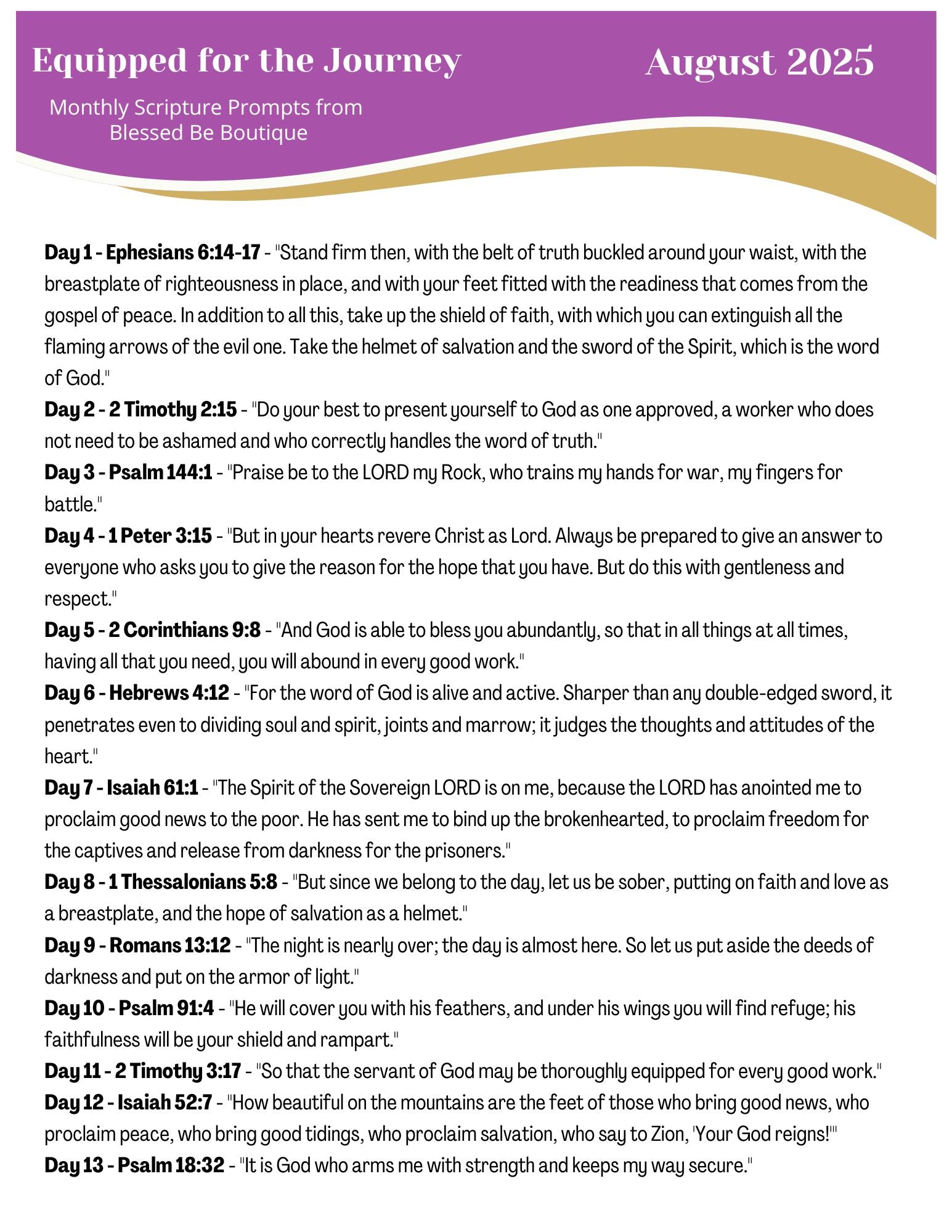 2025 August Scripture Journaling Prompts Digital Download – Blessed Be ...