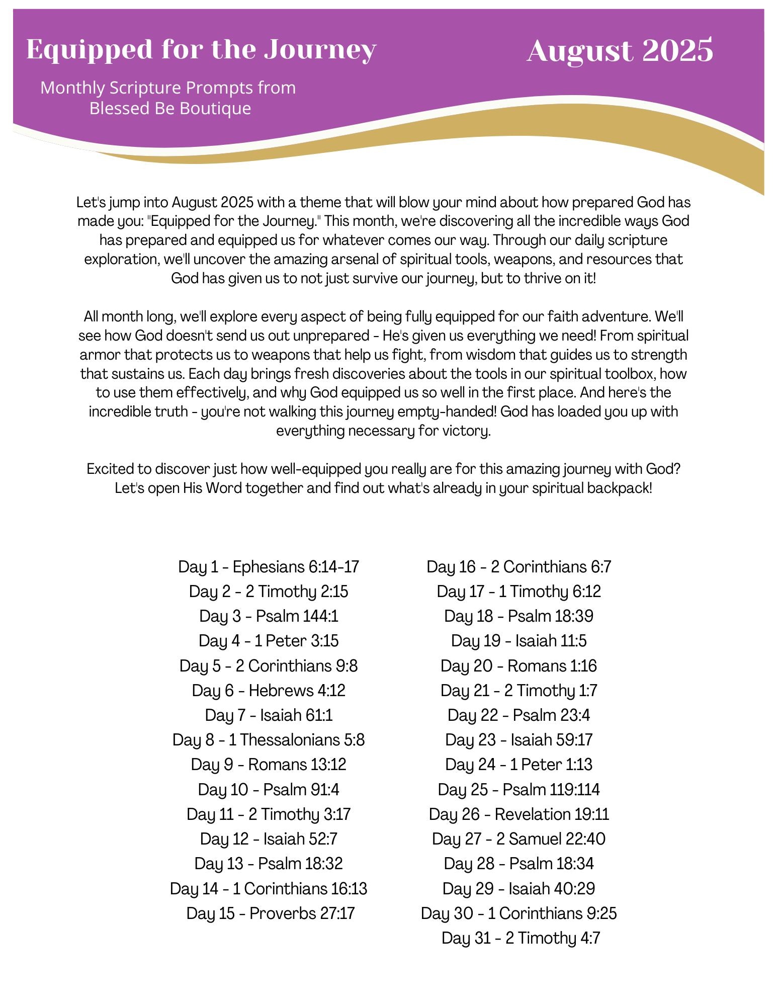 2025 August Scripture Journaling Prompts Digital Download – Blessed Be ...