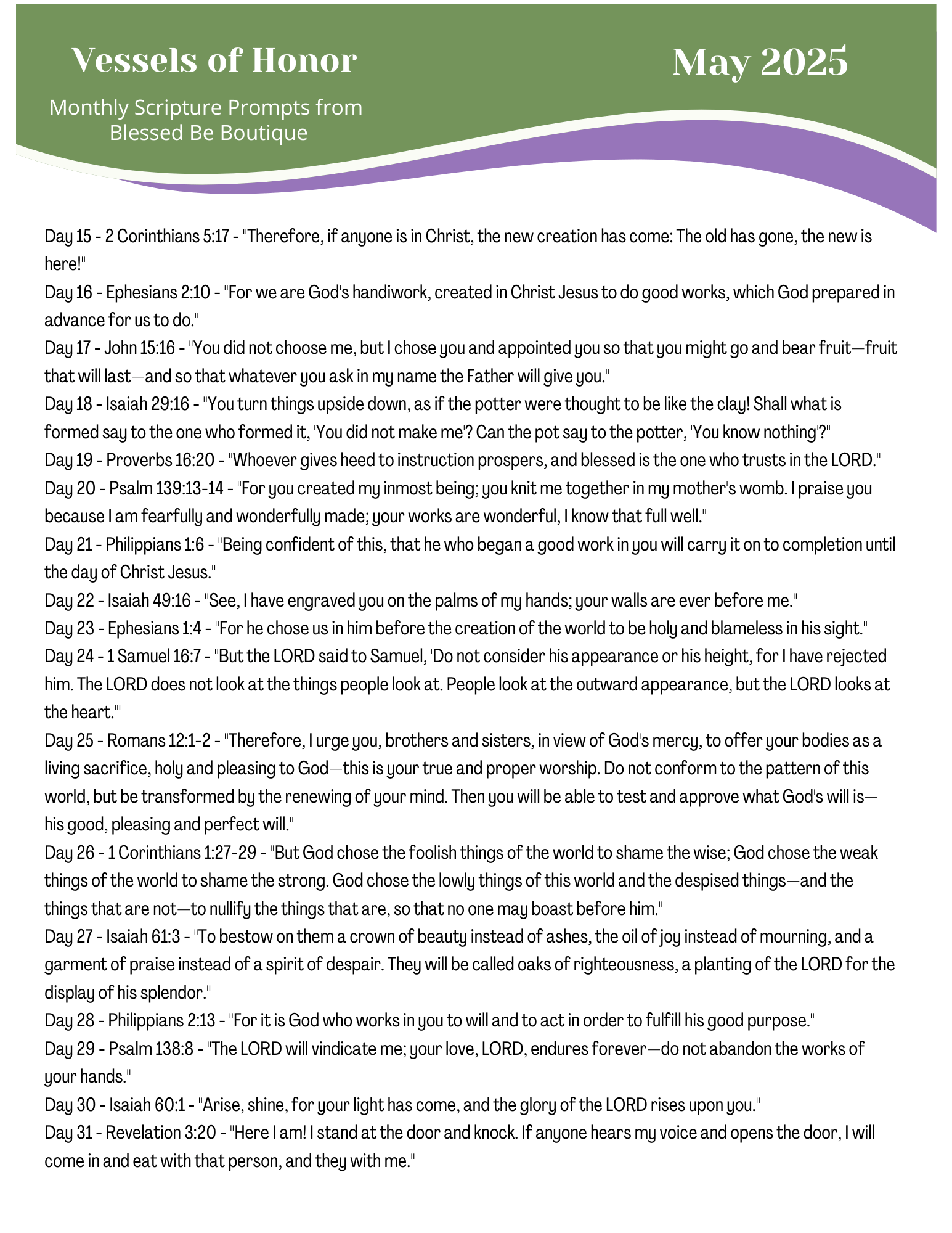 Blessed Boutique Scripture Writing.pdf 2025 May Scripture Journaling Prompts Digital Download – Blessed Be ...