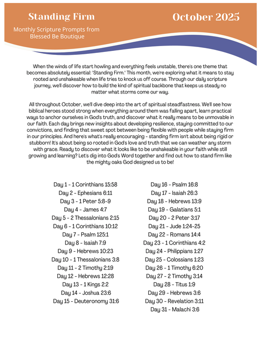 2025 October Scripture Journaling Prompts Digital Download - Blessed Be Boutique