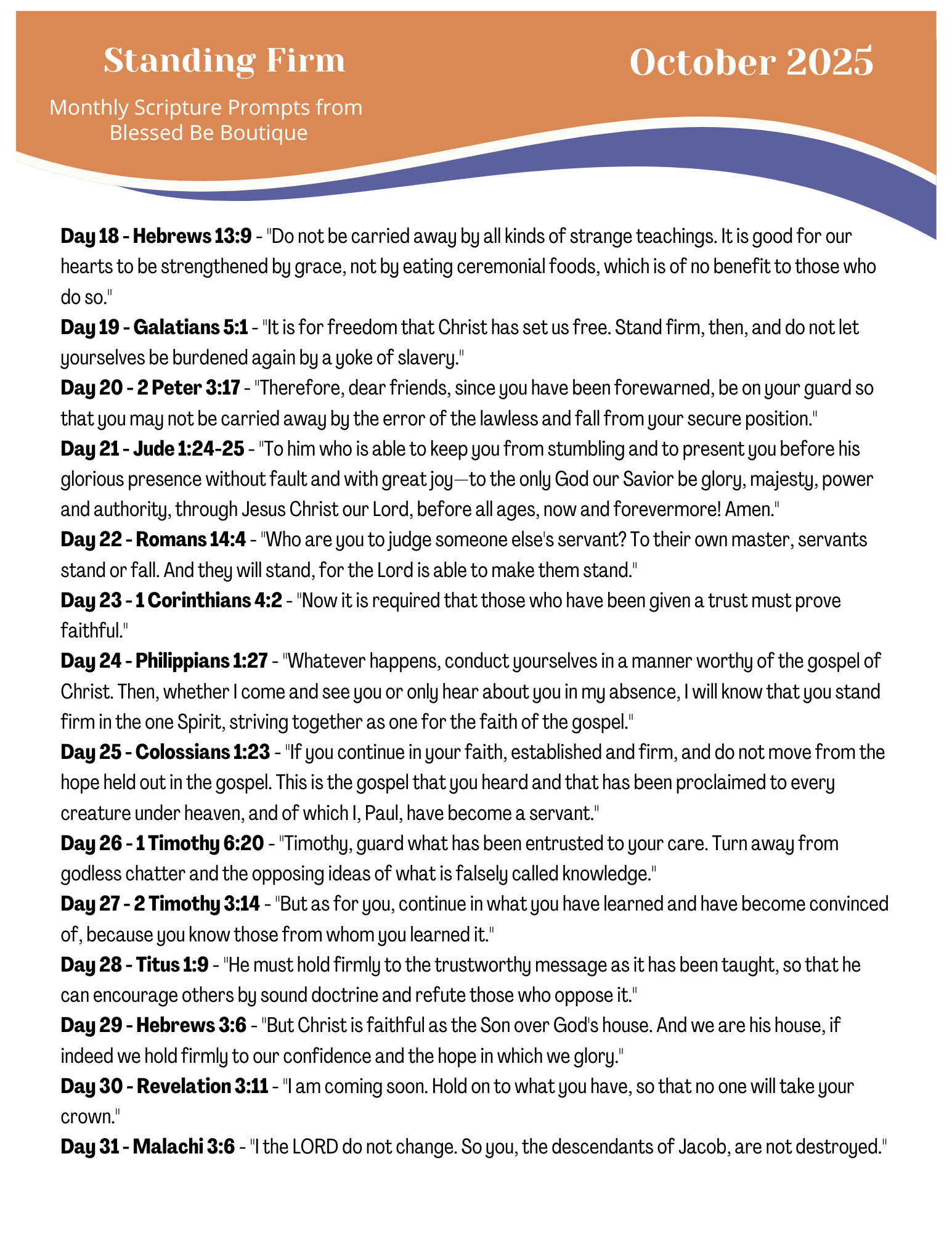 2025 October Scripture Journaling Prompts Digital Download – Blessed Be ...