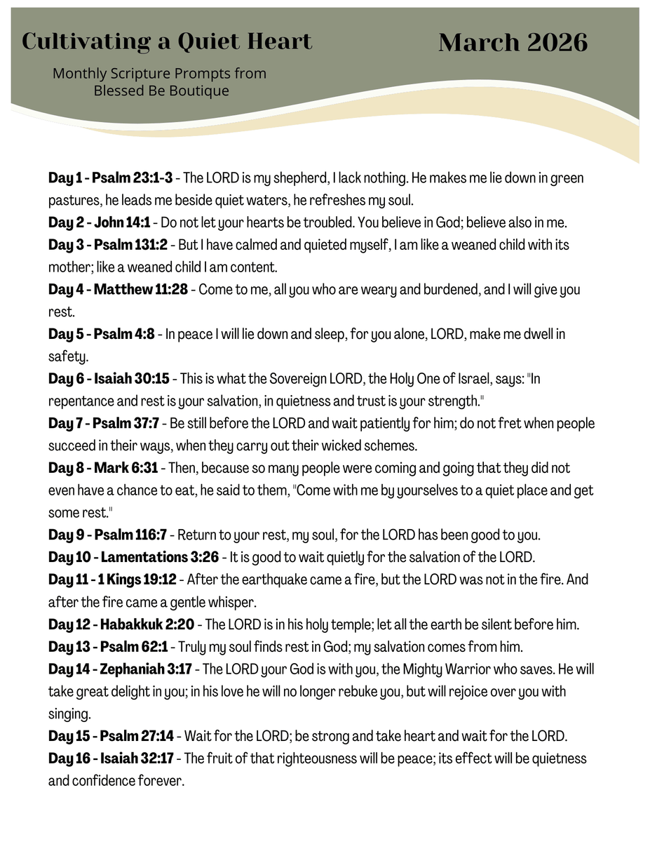 2026 March Scripture Journaling Prompts Digital Download - FREE ...