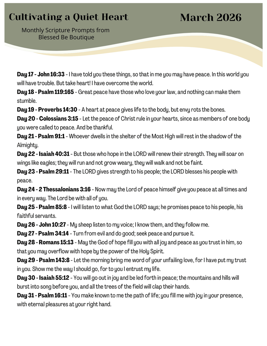 2026 March Scripture Journaling Prompts Digital Download - FREE ...