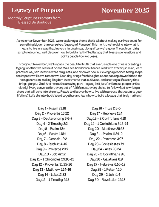 2025 November Scripture Journaling Prompts Digital Download