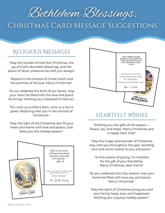 Bethlehem Blessings: Christmas Card Message Suggestions - Blessed Be Boutique