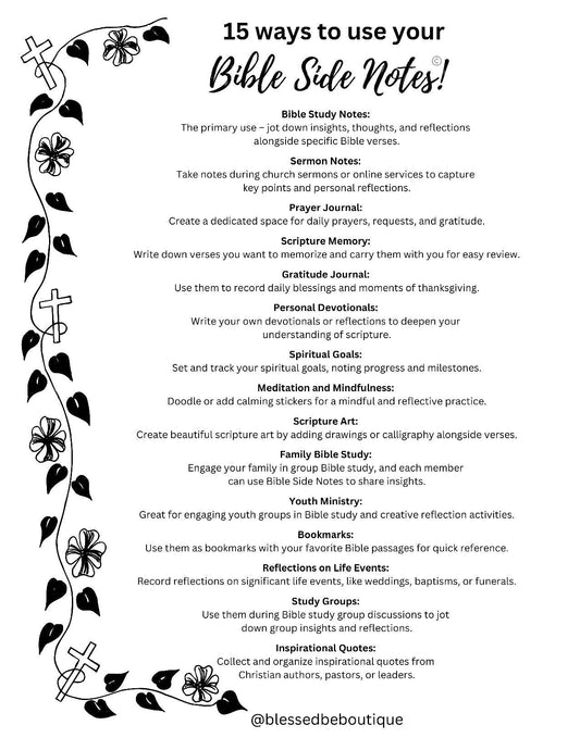 Bible Side Notes Handouts - Blessed Be Boutique