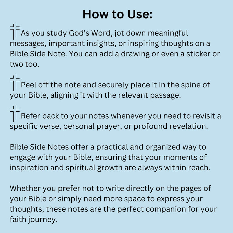 Side Note Samples Bible Side Notes®! Printed by Post-It® Brand – Blessed Be Boutique