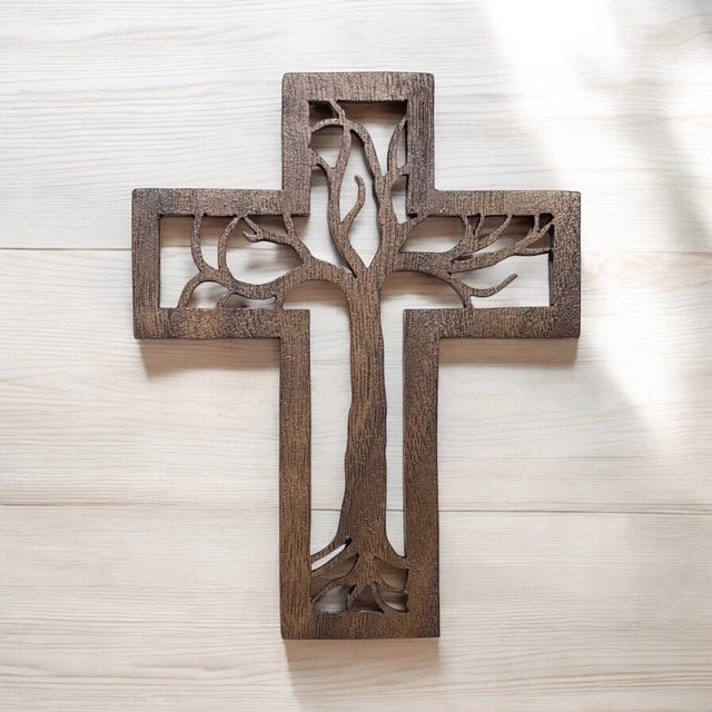 Tree of Life Walnut Cross - Blessed Be Boutique