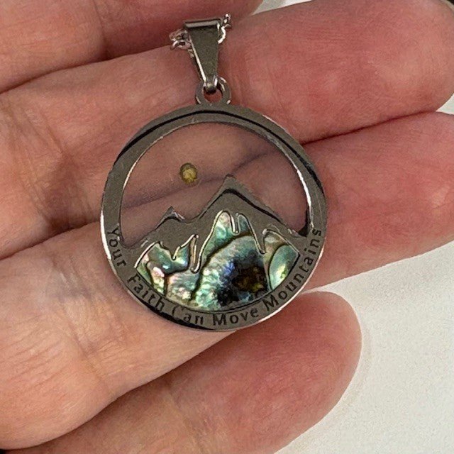 Your Faith Can Move Mountains – Mustard Seed & Abalone Necklace - Blessed Be Boutique