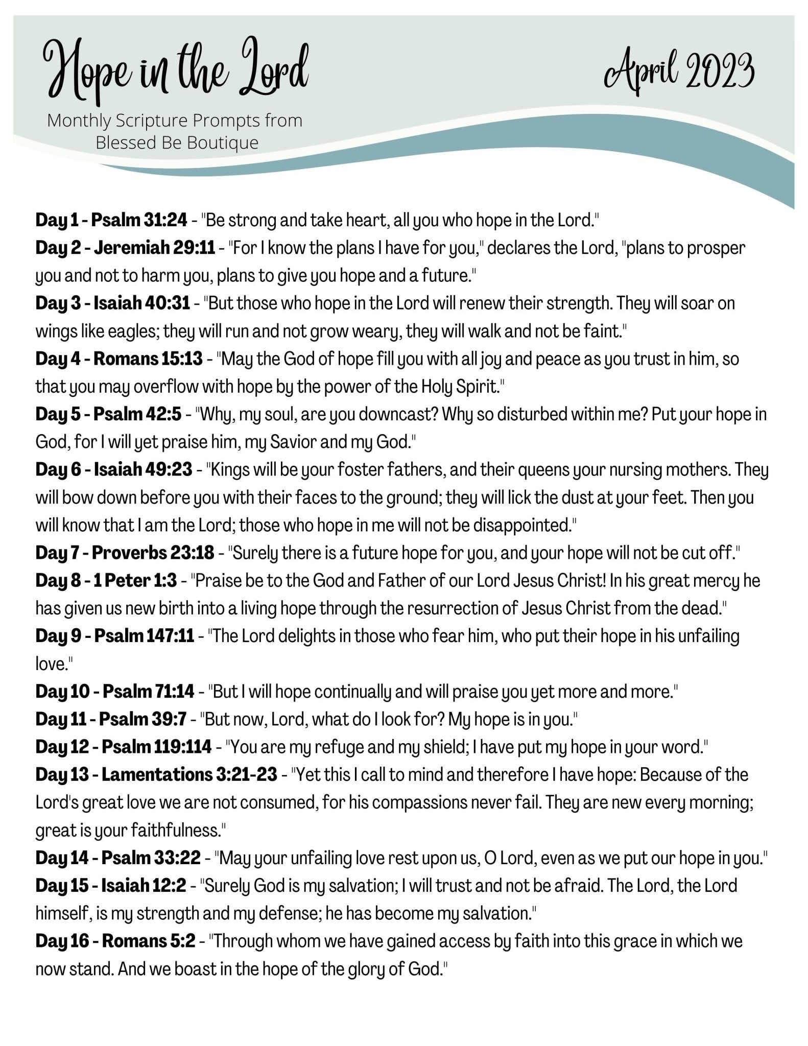 Blessed Boutique Scripture Writing.pdf 2023 April Scripture Journaling Prompts Digital Download – Blessed Be ...