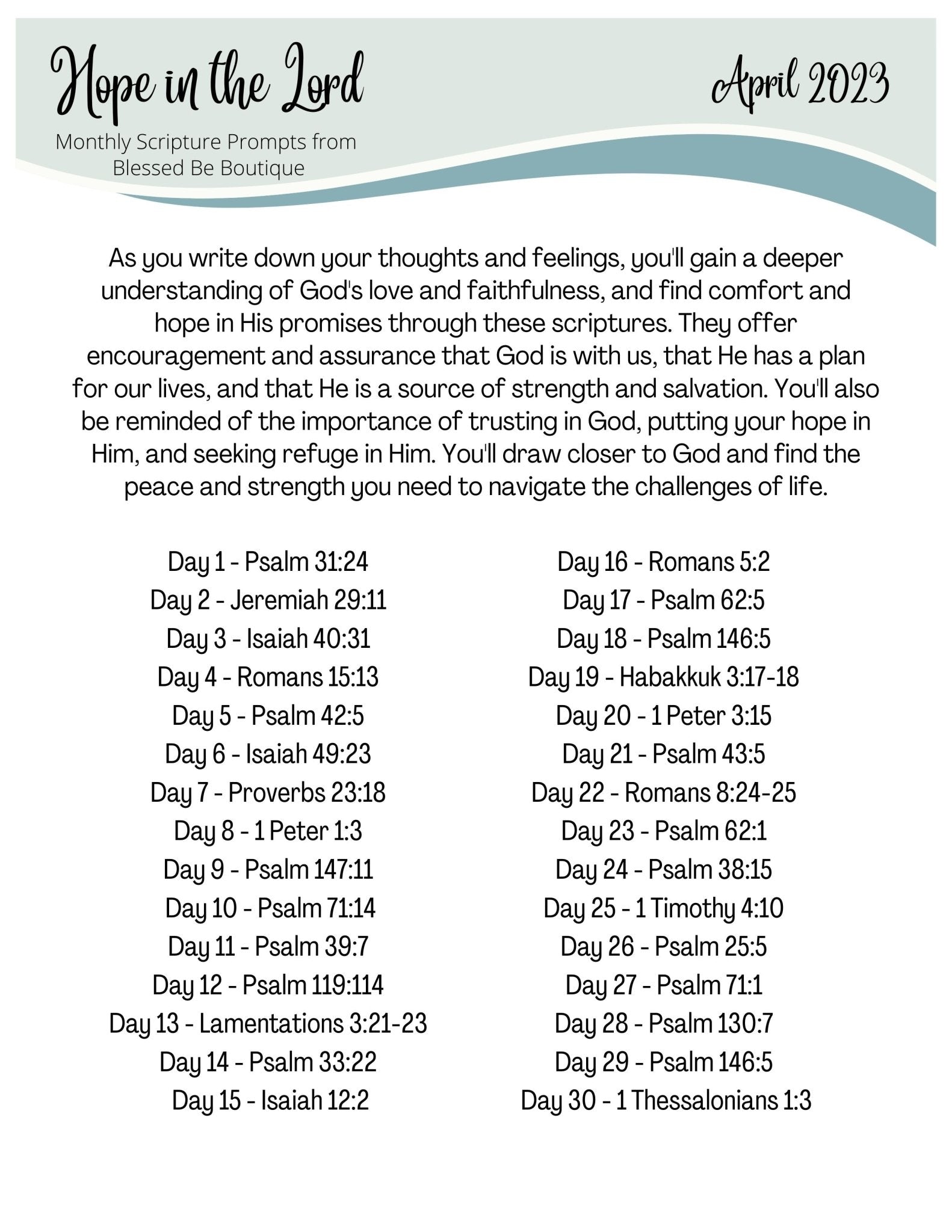 Blessed Boutique Scripture Writing.pdf 2023 April Scripture Journaling Prompts Digital Download – Blessed Be ...