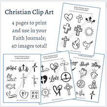 Load image into Gallery viewer, Christian Clip Art Pages for Journaling, Digital Download - Blessed Be Boutique