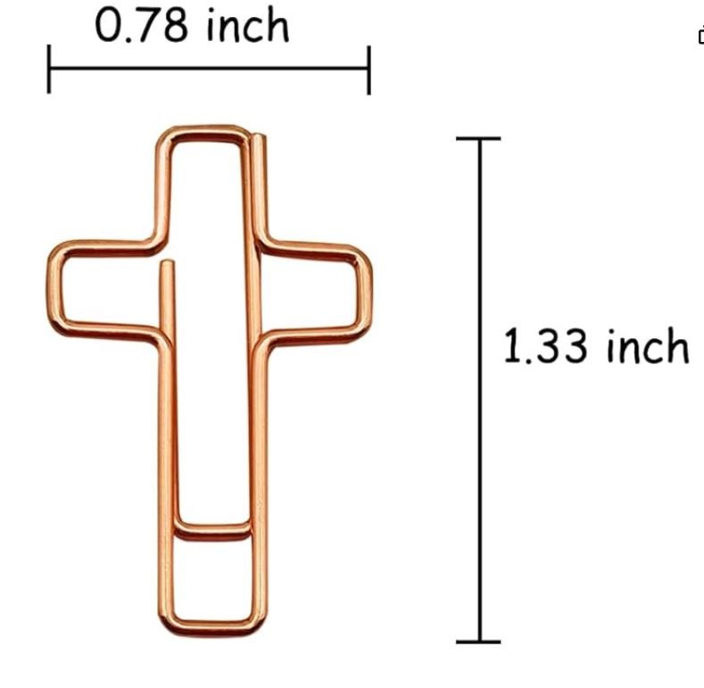 thumbnail image 2 of Scratch Painting Rose Gold Cross Paper Clips 100pcs - Metal Document Clamps For Office Organization Magic Reveal Activity Kit 2 of 10