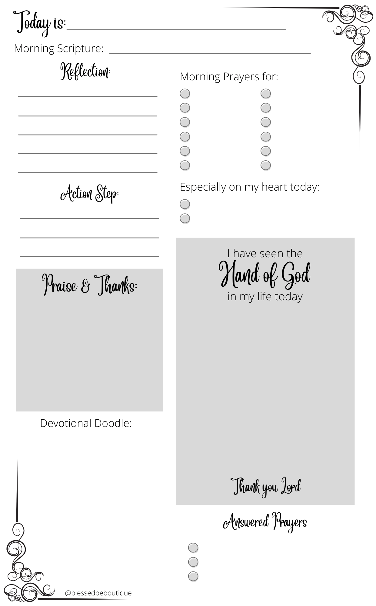 Daily Scripture Journal Template – Blessed Be Boutique for Free Printable Bible Study Journal Pages