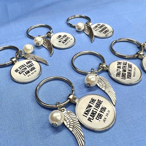 Faith Glass Dome Key Rings - 6 Scriptures - Blessed Be Boutique