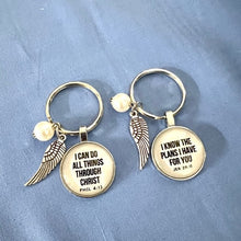 Load image into Gallery viewer, Faith Glass Dome Key Rings - 6 Scriptures - Blessed Be Boutique
