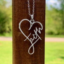Load image into Gallery viewer, Faith Heart Choker Necklace - Blessed Be Boutique
