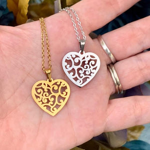 Filigree Heart in Silver or Gold - Blessed Be Boutique