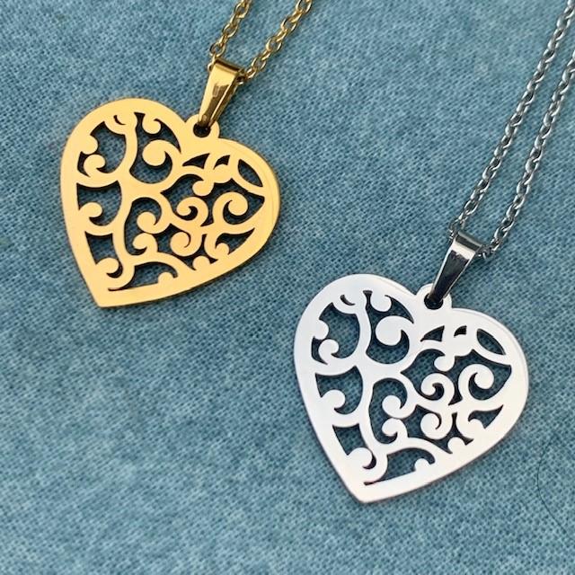 Filigree Heart in Silver or Gold - Blessed Be Boutique