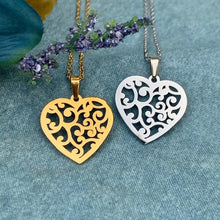 Load image into Gallery viewer, Filigree Heart in Silver or Gold - Blessed Be Boutique