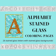 Load image into Gallery viewer, FREE Alphabet Stained Glass Coloring Pages! - Blessed Be Boutique