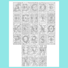 Load image into Gallery viewer, FREE Alphabet Stained Glass Coloring Pages! - Blessed Be Boutique