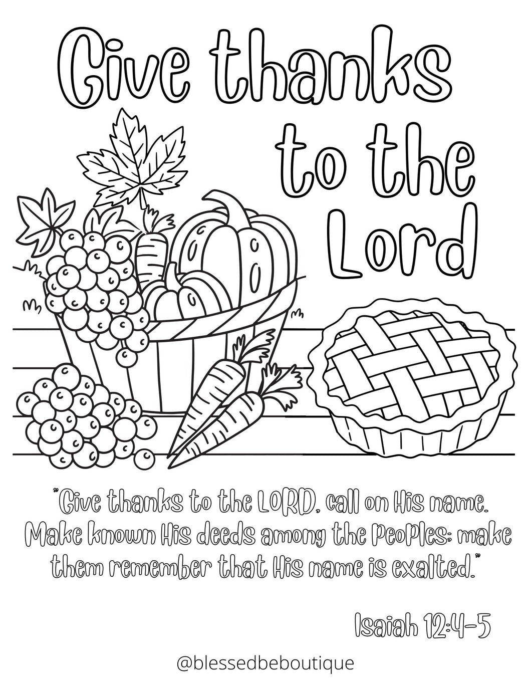 Give Thanks to the Lord - Blessed Be Boutique