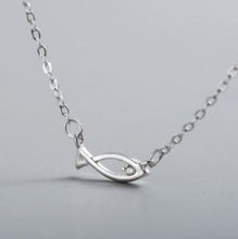 Load image into Gallery viewer, Ichthys Jesus Fish Sterling Silver Necklace - Blessed Be Boutique