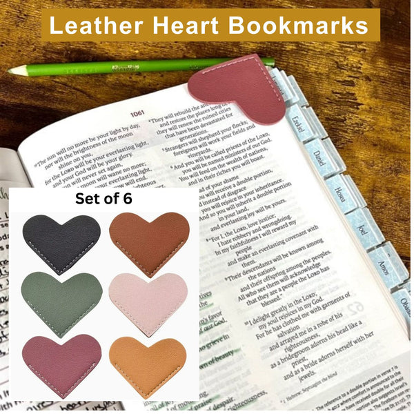 文房具・ステーショナリー Butter heart bookcover set leather-heart-bookmark-set-
