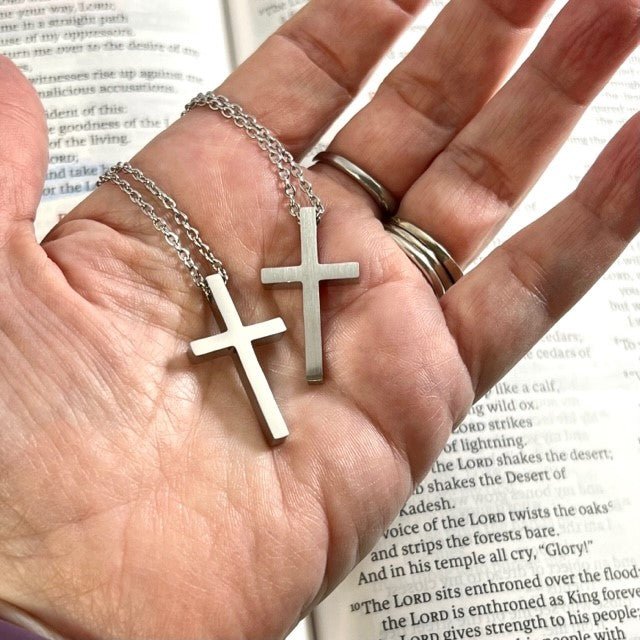 Medium Size Titanium Steel Cross Necklace - Blessed Be Boutique