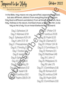 October 2022 Scripture Journaling Prompts - Blessed Intentions - Blessed Be Boutique