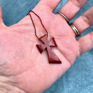 Peruvian Hand Carved Wooden Cross Necklace - Blessed Be Boutique