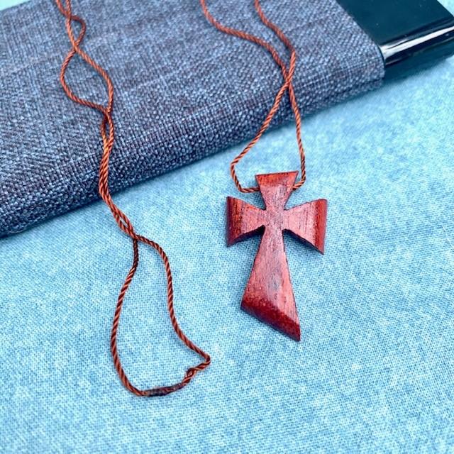 Peruvian Hand Carved Wooden Cross Necklace - Blessed Be Boutique